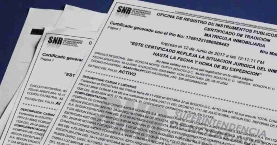 Certificado de Tradición